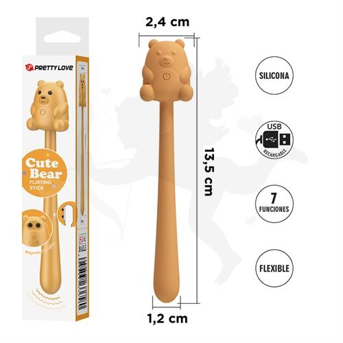Varita Flirteo Oso Lindo - 7 Modos, Recargable y Suave